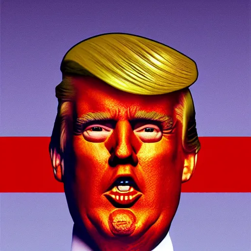 Image similar to donald trump as max headroom, ultrafine detail,