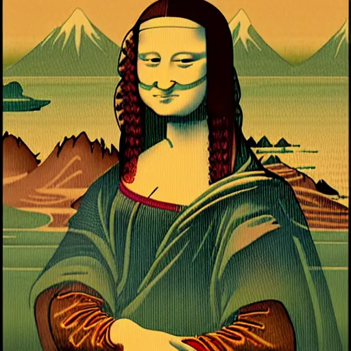 Prompt: Mona Lisa in the style of Ukiyo-e