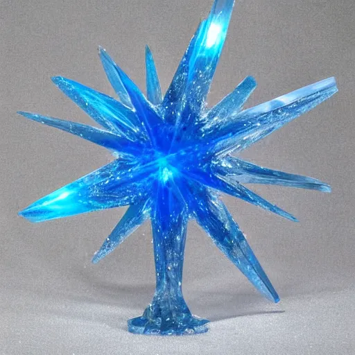 Image similar to blue ice crystal hat sculpture of galaxy