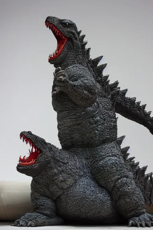 Prompt: godzilla as a chinese acupuncture model, chinese acupuncture model in the shape of godzilla