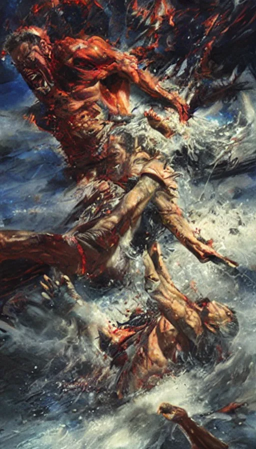 Image similar to rage, by james gurney