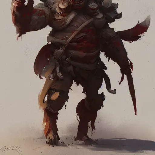 Image similar to a warrior pig, artstation, greg rutkowski