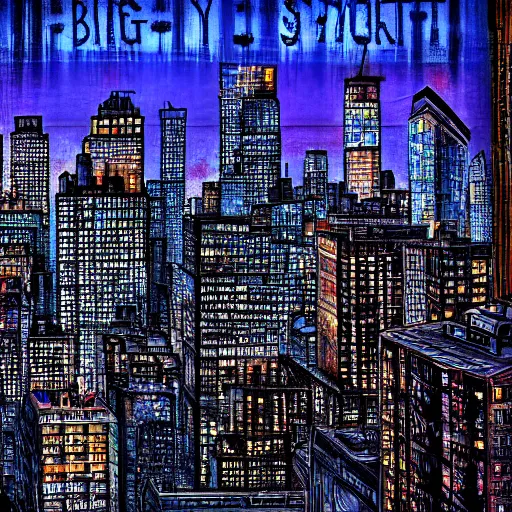 Image similar to big - l gritty nyc cityscape cyberpunk