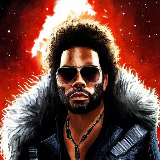 Image similar to detailed accurate portrait of lenny kravitz as han solo, star wars movie still, high resolution image, dc comics art style, 8 k