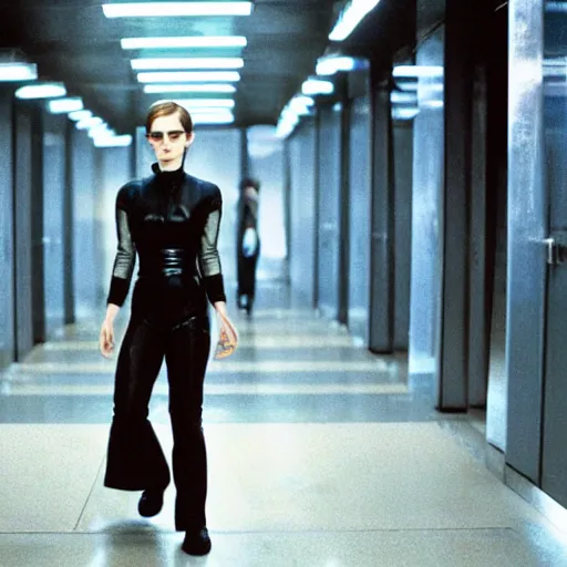 Prompt: Movie still of Emma Watson in Matrix-n 9