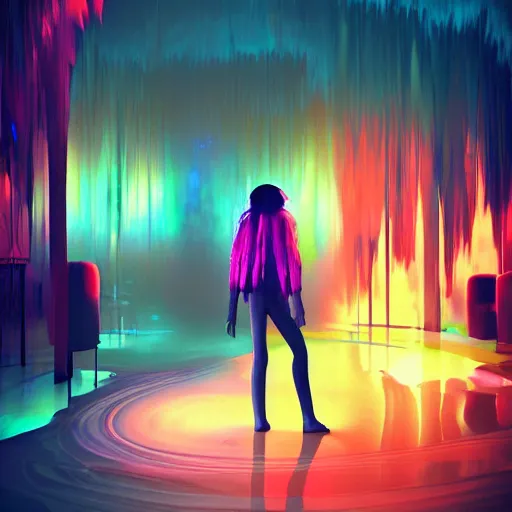 Image similar to photorealistic dramatic psychedelic liquids people render, colorful, atmosphere cinematic, by wlop, by ilyu kuvshinov, super detailed, unreal engine 5, octane render, vfx, houdini, 8 k, super realistic