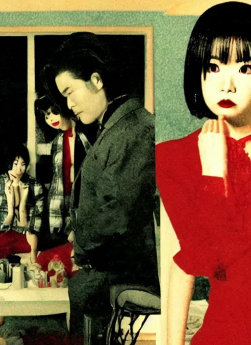 Image similar to Still frame promo photo from scene from the retro Twin Peaks Japanese horror soap opera, retro haze, a feaver dream by Nobuhiko Obayashi & David Lynch