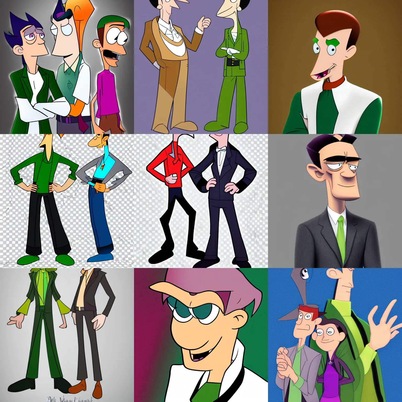 Prompt: Doofenshmirtz as a real person | Phinease and Ferb | Disney Channel Original, Trending on ArtStation, Fanart