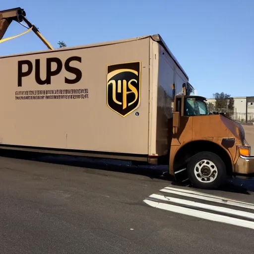 Image similar to ups truck got stuck at the roof