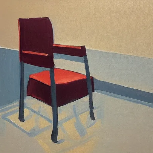 Image similar to painting of a chair, painted by elon musk