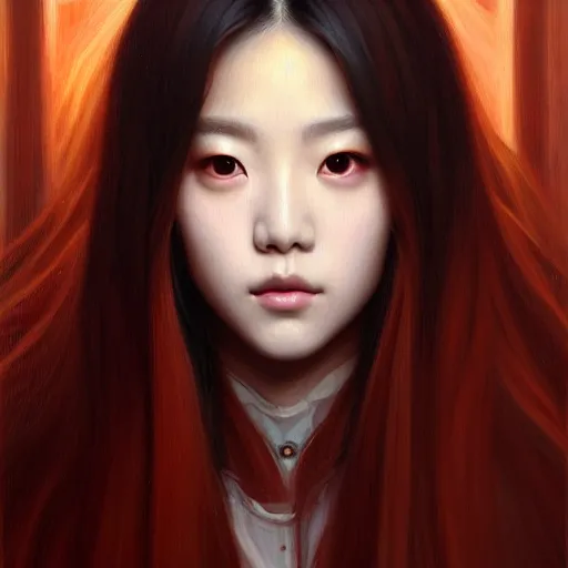 Image similar to a painting of jisoo of blackpink in the style of donato giancola, and in the style of charlie bowater, and in the style of jules ferdinand jacquemart, symmetry, smooth, sharp focus, semi - realism, photo realistic, dynamic lighting, artstation, poster, volumetric lighting, very detailed face, intricate complexity, 8 k, award winning