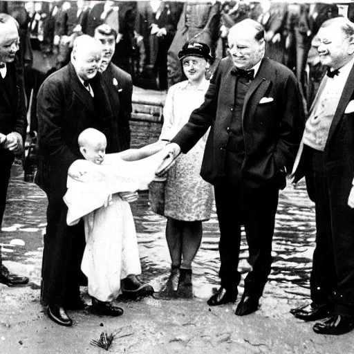 Image similar to the baptism of Winston Churchill