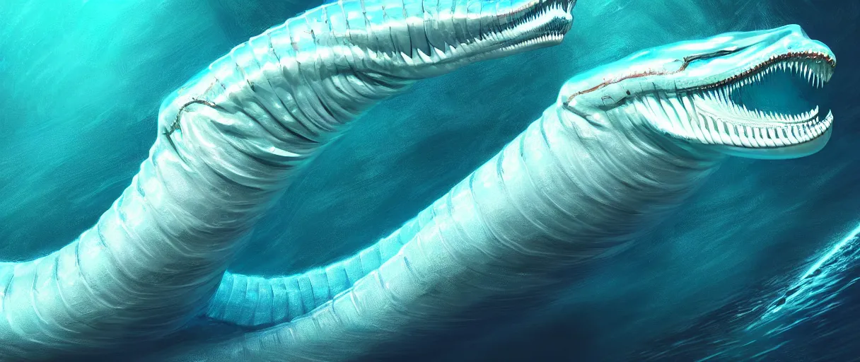 Image similar to hyperrealistic very intricate pearlescent white leviathan swallowing the earth digital painting concept art james white cinematic soft glow teal lighting high angle hd 8k sharp shallow depth of field