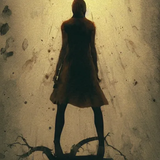 Prompt: the body floating, terror silent hill game poster printed on playstation 2 video game box , Artwork by Sergey Kolesov, cinematic composition