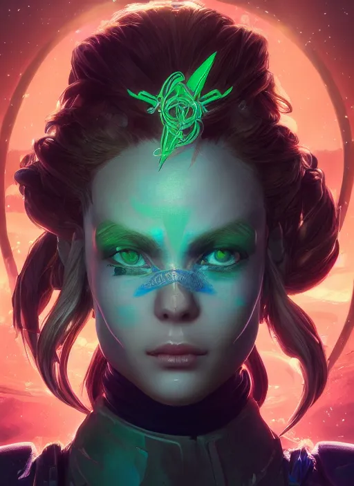 Image similar to asymmetry!! portrait of sailor jupiter alien in the style of horizon zero dawn, machine face, intricate, elegant, highly detailed, digital painting, artstation, concept art, smooth, sharp focus, illustration, art by artgerm and greg rutkowski and alphonse mucha, 8 k