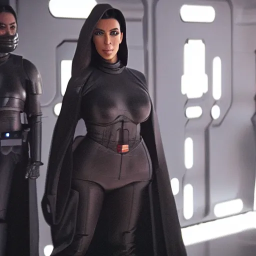 Prompt: kim kardashian in star wars as an evil sith, 8k resolution, full HD, cinematic lighting, award winning, anatomically correct