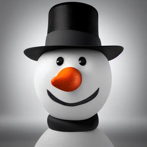 Prompt: a highly detailed humanoid snowman in business suit with black eyes and mouth, no nose, hyperrealism, professional, octane render, digital art