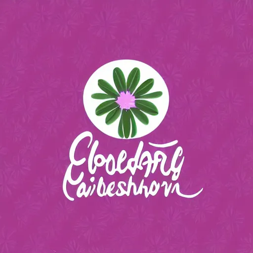 Prompt: Icon for a clothing company called WildFlower,dark purple background, floral, simple