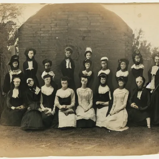 Image similar to Victorian Photograph of Medical students outside posing for a photograph next to a skeleton