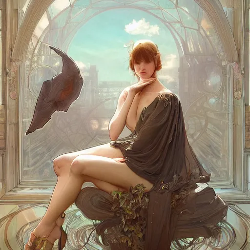 Prompt: I woke up in a world that had fragments of you. intricate, elegant, sharp focus, illustration, highly detailed, digital painting, concept art, matte, art by WLOP and Artgerm and Greg Rutkowski and Alphonse Mucha, masterpiece