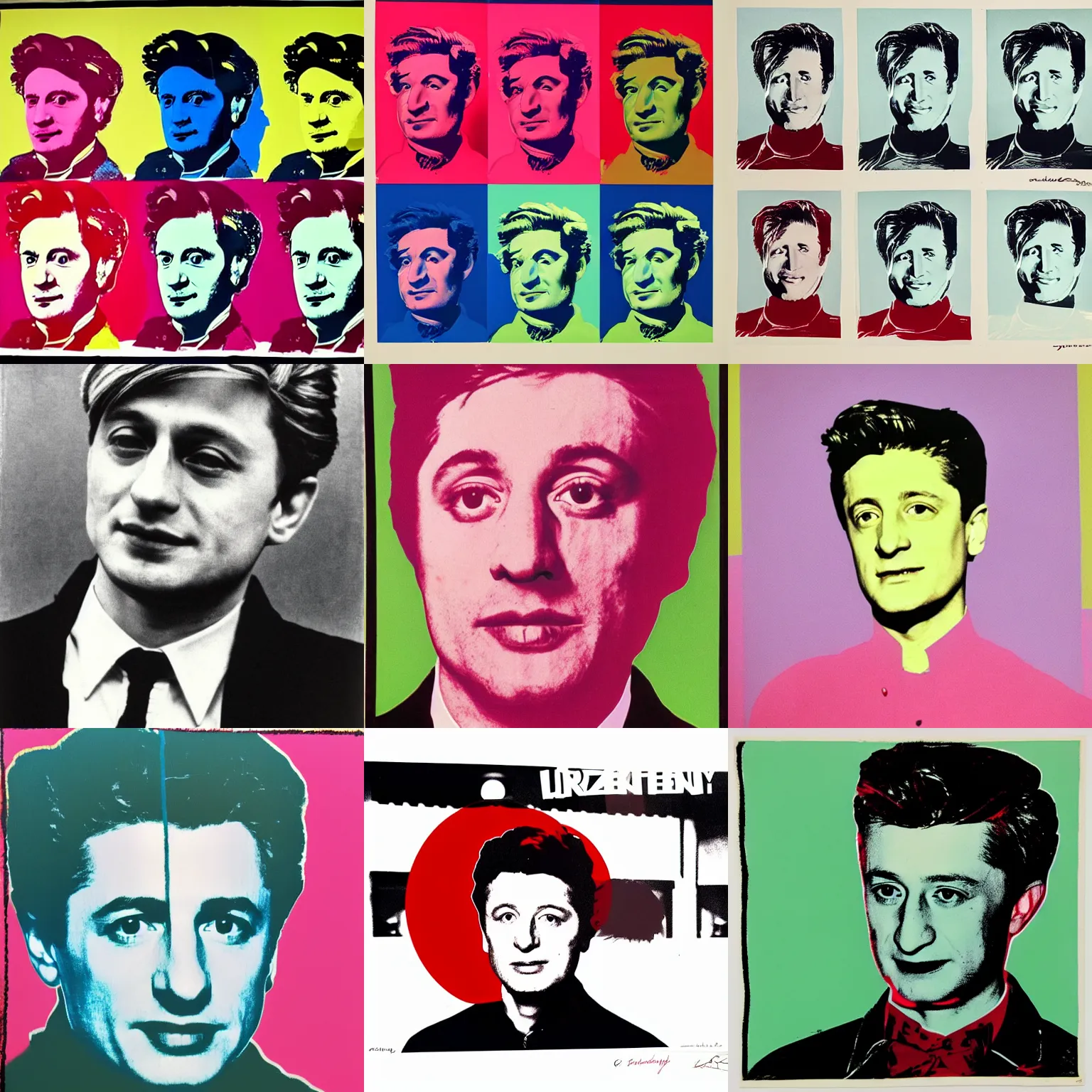 Prompt: zelensky, by andy warhol
