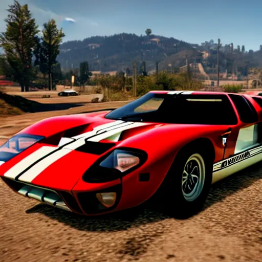 Prompt: ford gt 4 0 mk 2 in red dead redemption 2