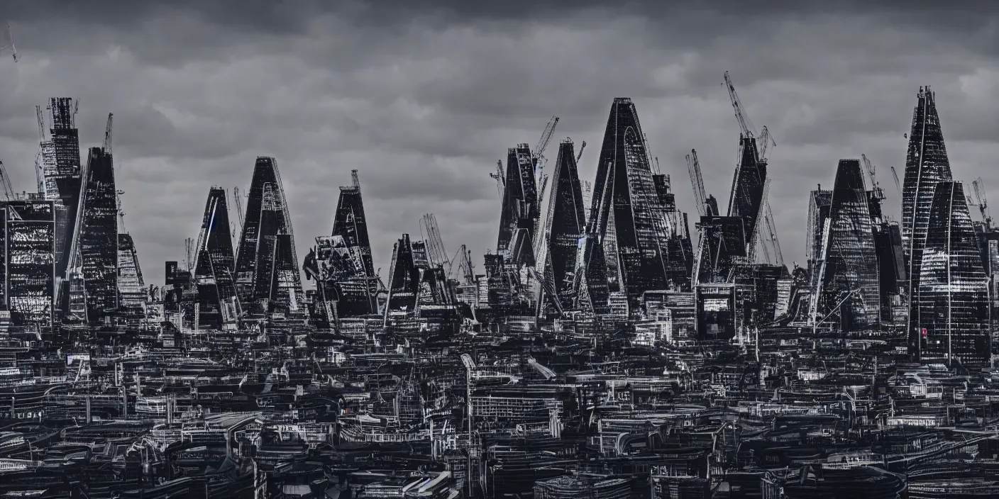 Prompt: london city skyline cyberpunk