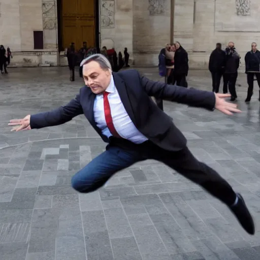 Prompt: Orban Viktor Flying