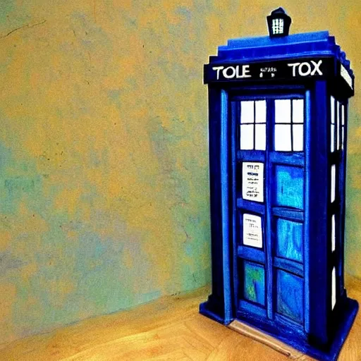 Prompt: a tardis by van gough, insanely detailed