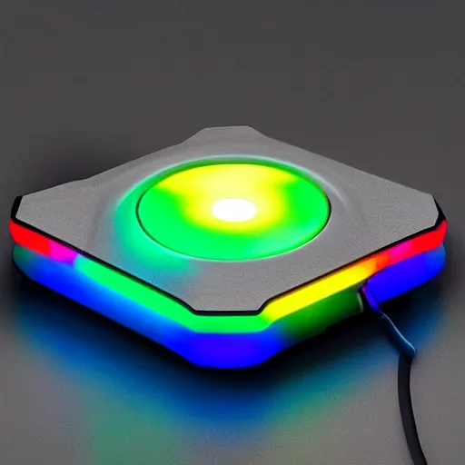 Prompt: a cascet with rgb gamer lighting