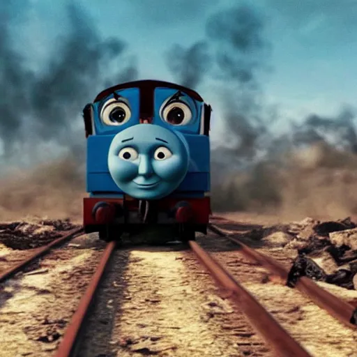 Image similar to still frame of Thomas the Tank Engine in MAD MAX: FURY ROAD (2015)