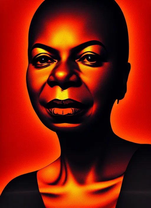 Prompt: hyper detailed 3 d render like an oil painting - portrait of nina simone, houdini algorithmic generative render, abstract brush strokes, masterpiece, edward hopper and james gilleard, peter lindbergh, wolfgang lettl, octane render, 8 k