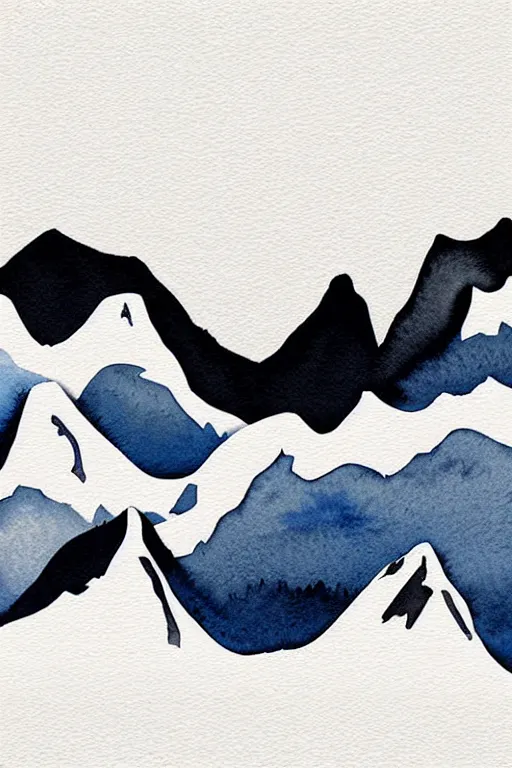 Prompt: minimalist watercolor art of the alps, illustration, vector art