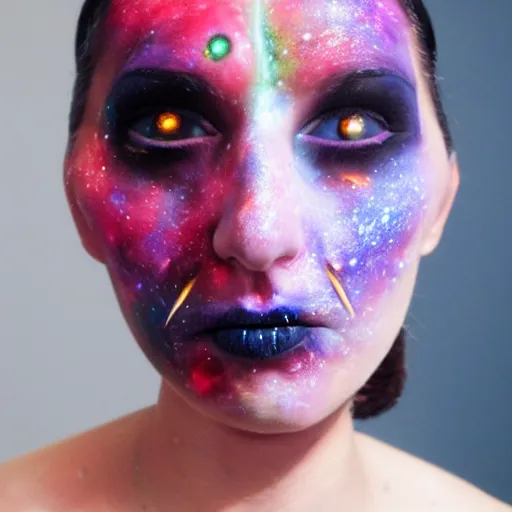 Prompt: Liminal space in outer space, special effects makeup