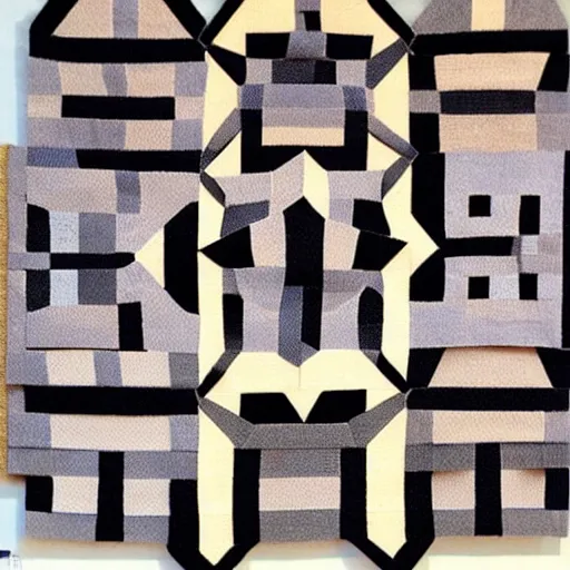 Image similar to geometric textile art in the style of anni albers