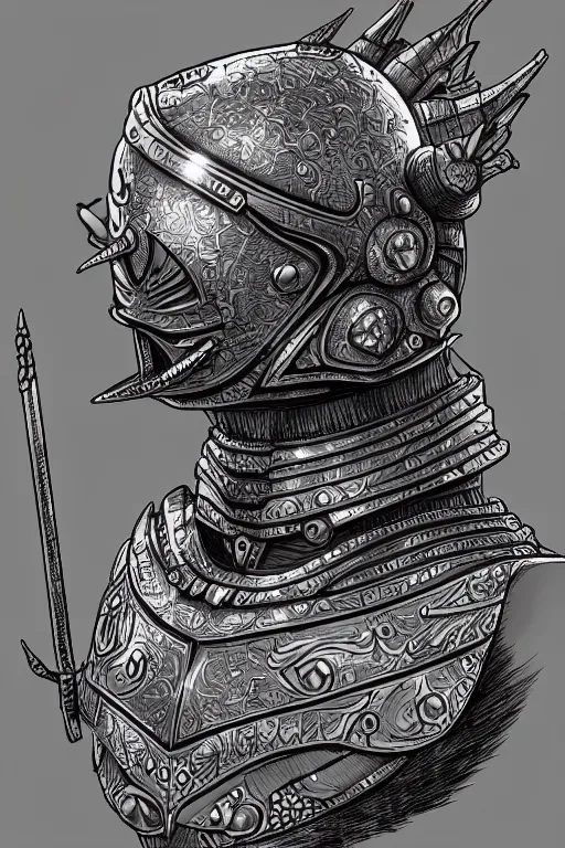 Prompt: armoured warrior, hummingbird helmet, symmetrical, highly detailed, digital art, themed armour, sharp focus, trending on art station, kentaro miura manga art style