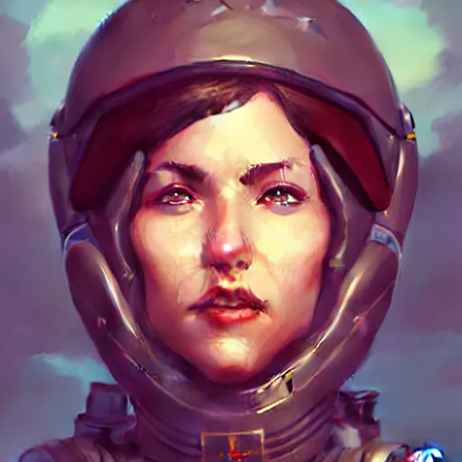 Prompt: Portrait of a charming lady fighter pilot, highly detailed, digital painting, artstation, concept art, smooth, sharp focus, illustration by Artgerm and Greg Rutkowski