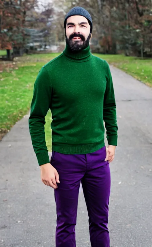 A man with a goatee and a turtle neck sweater photo – Man face