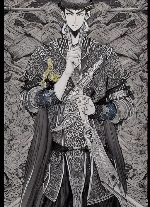 Image similar to xianxia hero, detailed, intricate, manga illustration