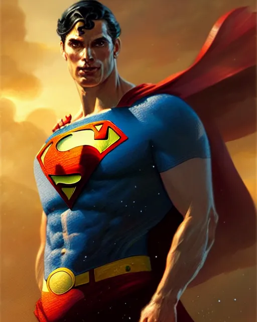 Image similar to heroic sun god superman, fantasy character portrait, ultra realistic, concept art, intricate details, highly detailed by greg rutkowski, gaston bussiere, craig mullins, simon bisley