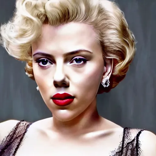 Image similar to Scarlett Johansson as Marilyn Monroe full HD 4K highest quality realistic beautiful gorgeous natural