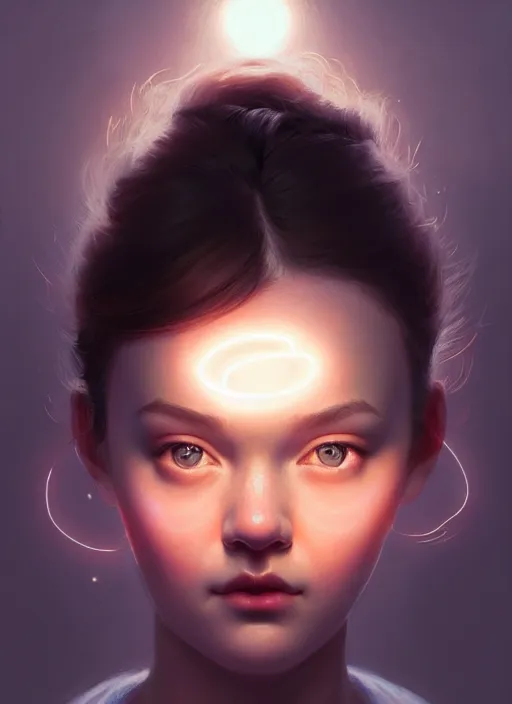 Prompt: portrait of teenage shannon purser, narrow face, black hair, half updo hairstyle, intricate, elegant, glowing lights, highly detailed, digital painting, artstation, concept art, smooth, sharp focus, illustration, art by wlop, mars ravelo and greg rutkowski