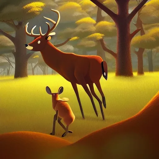 Image similar to goro fujita ilustration the largest deer father the forest by goro fujita, painting by goro fujita, sharp focus, highly detailed, artstation