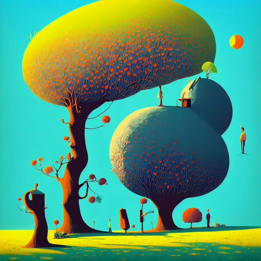 Prompt: ( ( ( gediminas pranckevicius ) ) ), under bo tree, summer morning, very coherent and colorful high contrast art by james gilleard floralpunk screen printing woodblock, dark shadows, pastel color, hard lighting