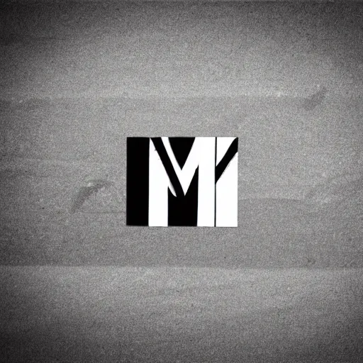 Prompt: letter m wooden best logo black and white