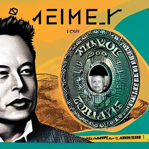 Image similar to Elon musk on the Mars Dollar bill