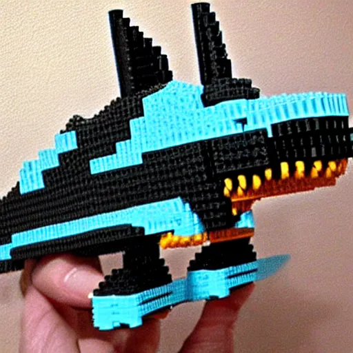 Prompt: shark made out of lego blocks, highly detailed, meticulous