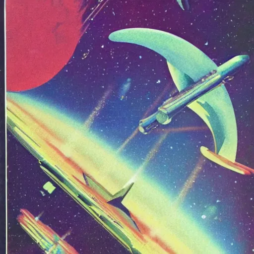 Prompt: starship crash from Omni magazine 1979