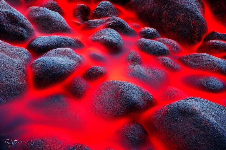 Image similar to hot red and black coals, closeup photo by Ted Gore,