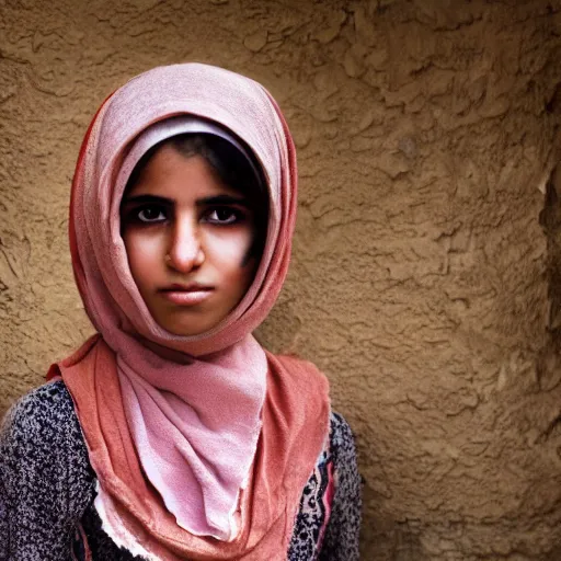 Image similar to Iranian girl, photo by Steve McCurry, 4k, ultra realistic